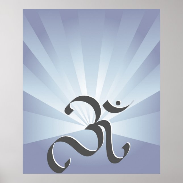 Symbole OM et rayons - Poster (Devant)
