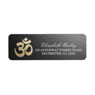Symbole OM Noir & Or Yoga Instructeur de médiation