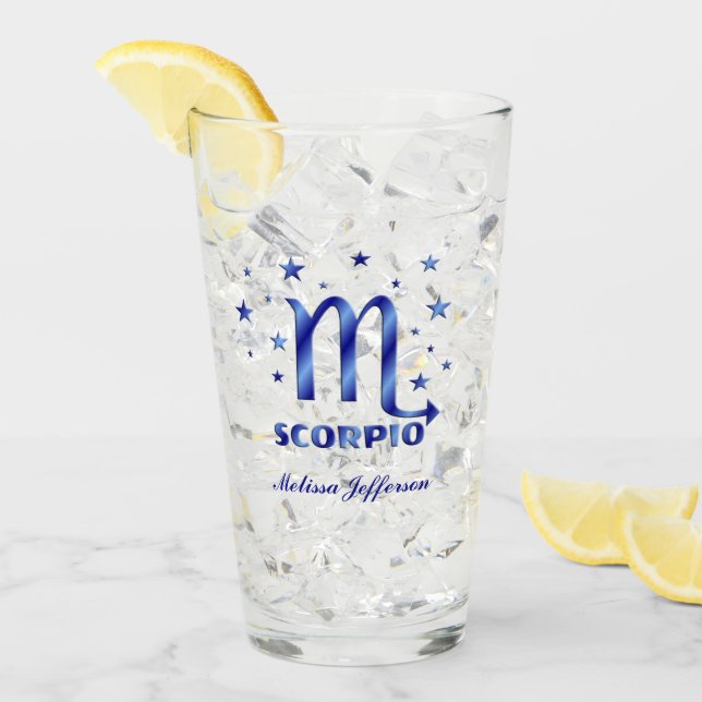 Symbole Scorpio personnalisé Verre 16 oz (Devant glace)