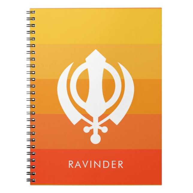 Symbole Sikh Khanda Carnet personnalisé (Devant)