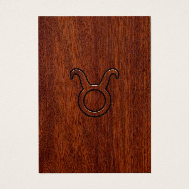 Symbole Taurus Zodiac en Mahogany Style imprimé (Devant)