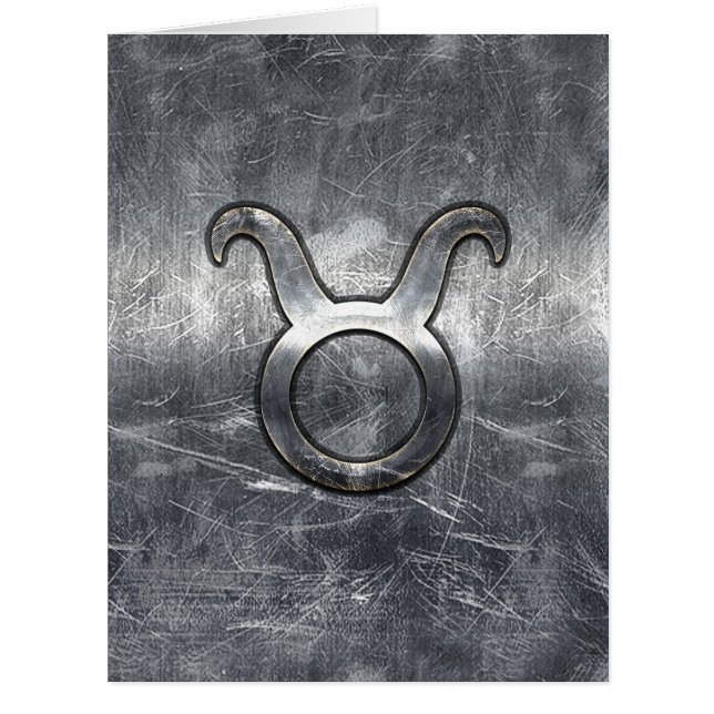 Symbole Taurus Zodiac Grunge Style Argent Distress (Devant)