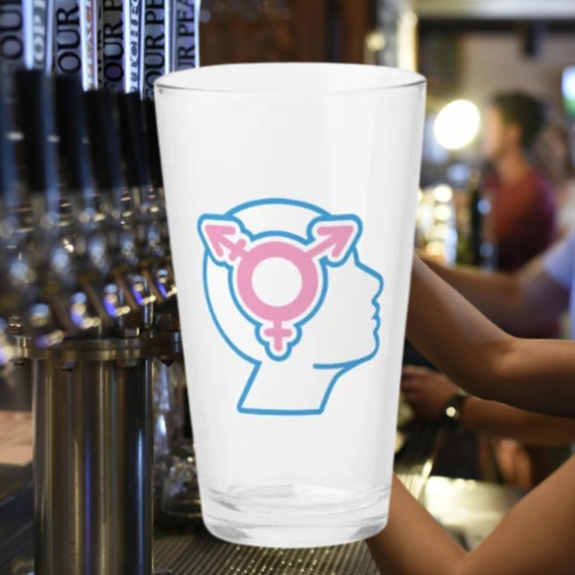 Symbole trans Pride Pint Verre (Créateur téléchargé)