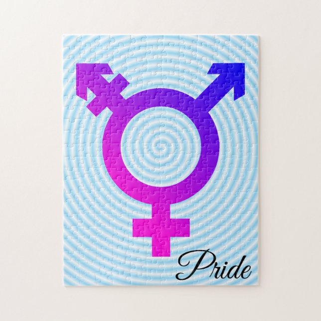 Symbole trans* - Puzzle rose/bleu (Vertical)