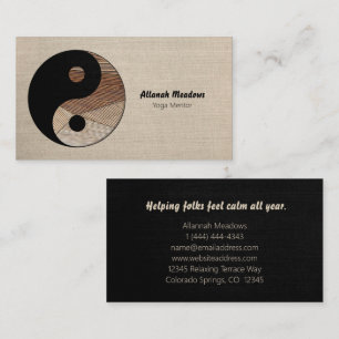 SYMBOLE YIN-Yang Carte de visite méditatif apaisan
