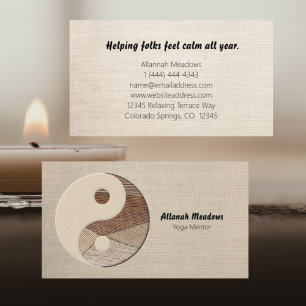 SYMBOLE YIN-Yang Carte de visite méditatif apaisan
