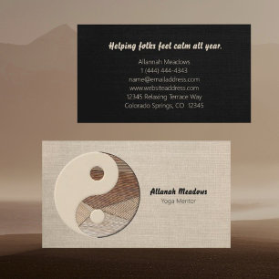 SYMBOLE YIN-Yang Carte de visite méditatif apaisan