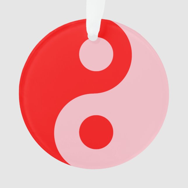 Symbole Yin Yang rouge et rose (devant)