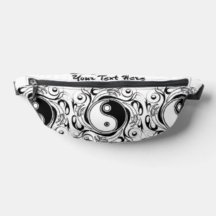 Symbole Yin & Yang style de tatouage noir et blanc