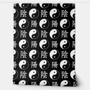 Symbole Yinyang noir Décor du mur Motif chinois