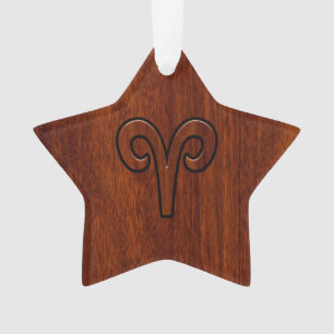 Symbole Zodiac Aries Brown en acajou