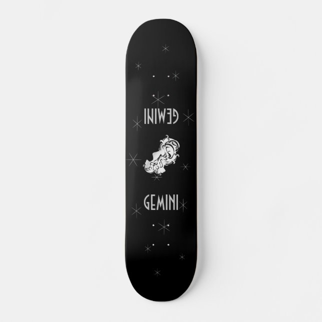 Symbole Zodiac en argent Gemini Twins Skateboard D (Recto)