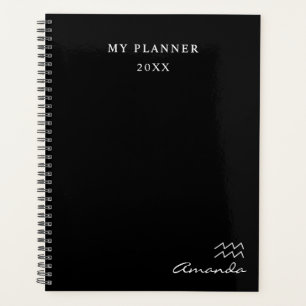 Symbole Zodiaque Aquarius 2022 noir et blanc