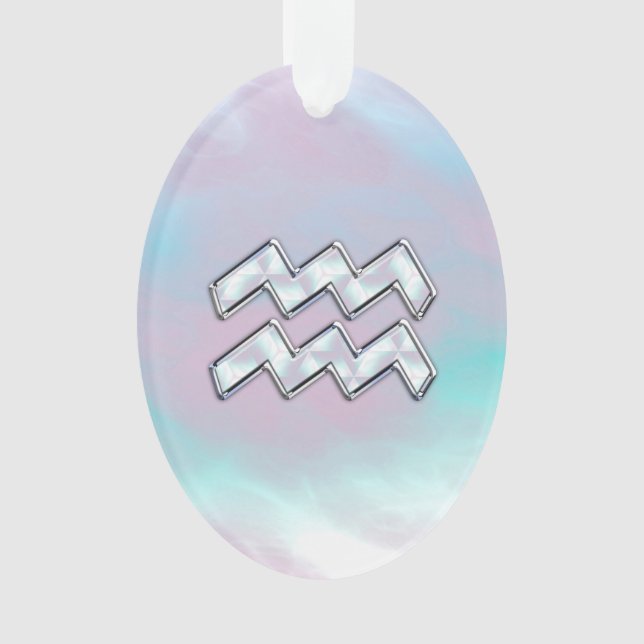 Symbole Zodiaque Aquarius sur la Mère du Décor Pea (devant)