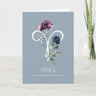 Symbole Zodiaque Aries Carte d'anniversaire