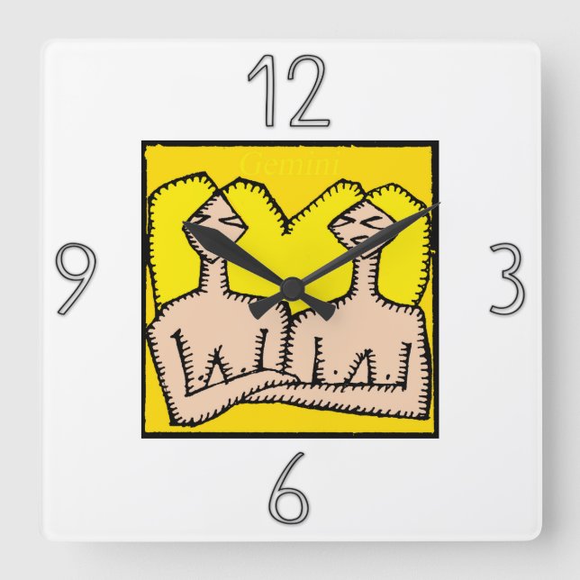 SYMBOLE Zodiaque Astrologie Horloge murale Gemini (Recto)