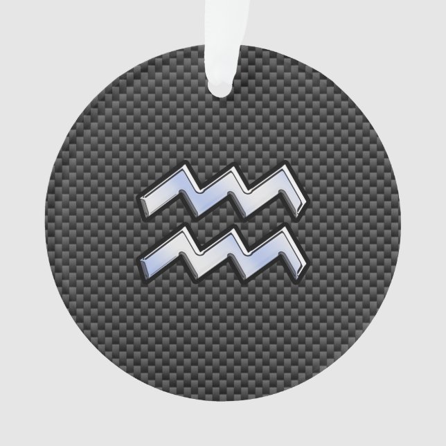 Symbole Zodiaque d'argent Aquarius Style fibre de  (devant)