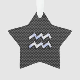 Symbole Zodiaque d'argent Aquarius Style fibre de 