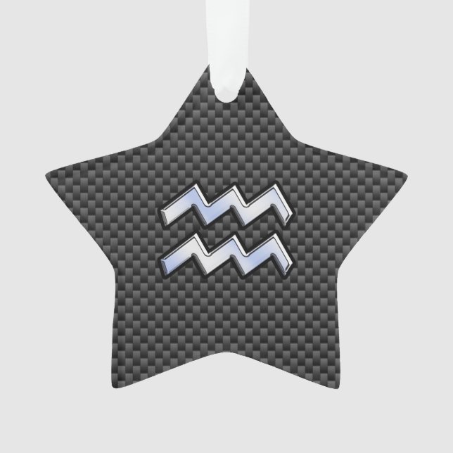 Symbole Zodiaque d'argent Aquarius Style fibre de  (devant)