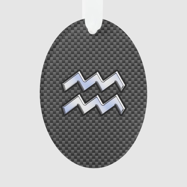 Symbole Zodiaque d'argent Aquarius Style fibre de  (devant)