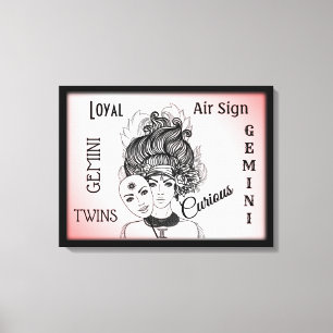 Symbole zodiaque Gemini n Panneau Toile encadrée