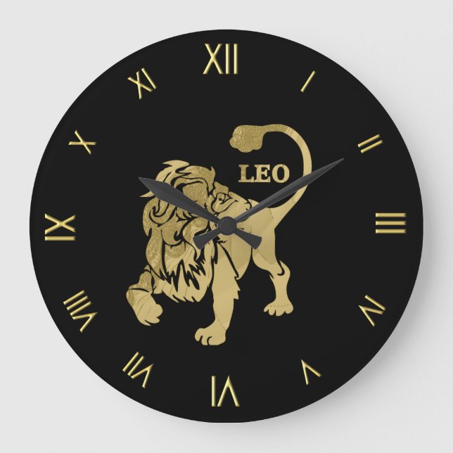 Symbole zodiaque Leo Horloge murale (Recto)