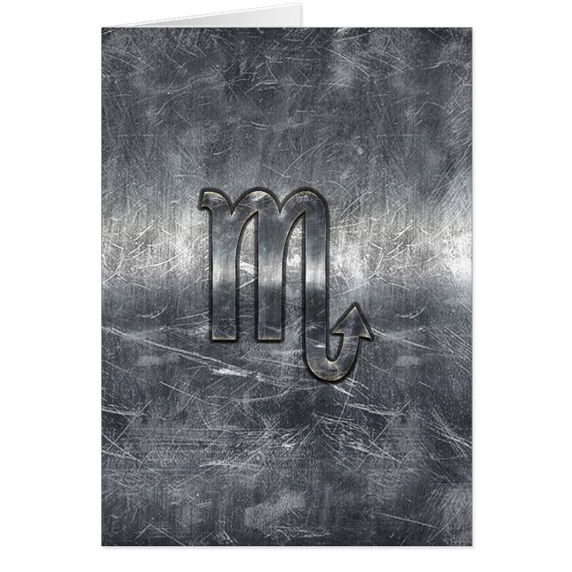 Symbole zodiaque Scorpio en Grunge de style métall (Devant)