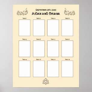 Symboles celtiques et feuillage 12 tableau blanc