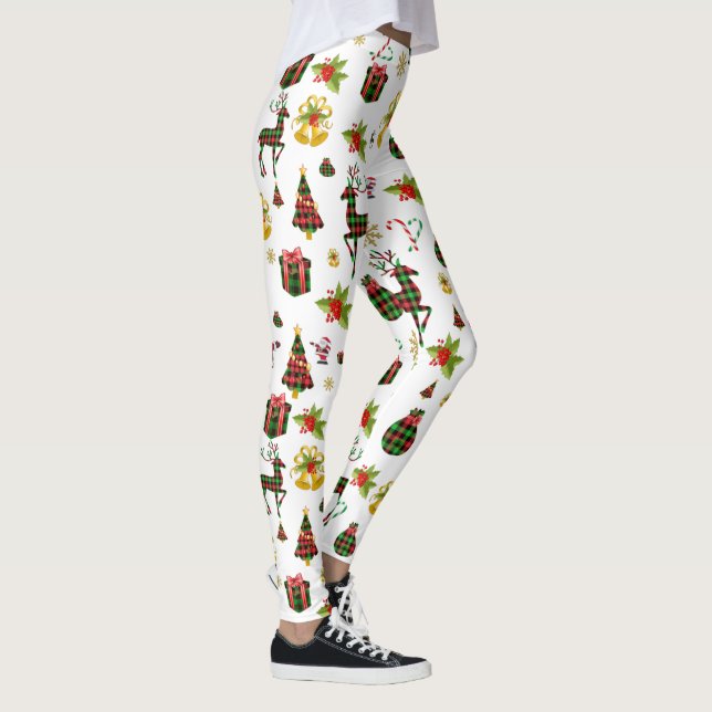 Symboles de Noël colorés Leggings (Droite)