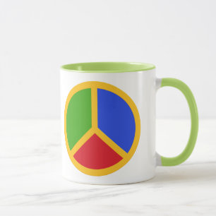 Symboles de paix colorés tasses