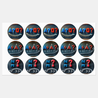 Symboles de puzzle colorés - Sticker amusant et or