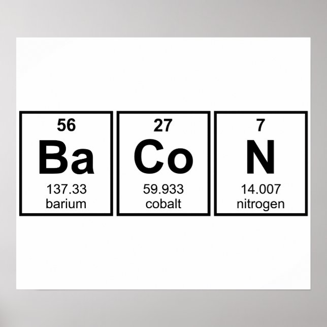 Symboles d'élément de tableau périodique Bacon (Devant)