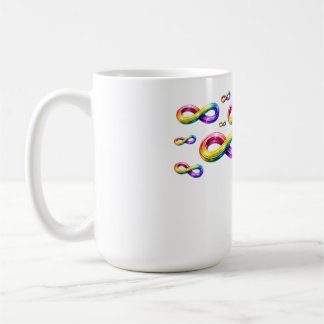 Symboles d'infini colorés sur une tasse