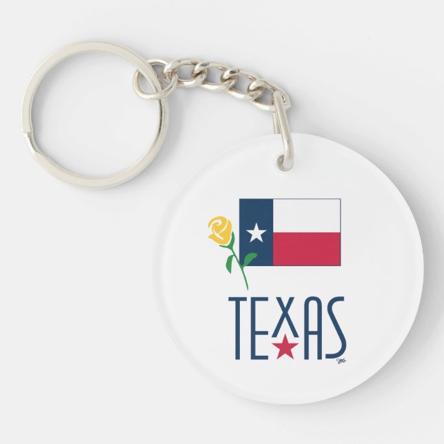 Symboles du Texas, drapeau du Texas et rose jaune (Devant)