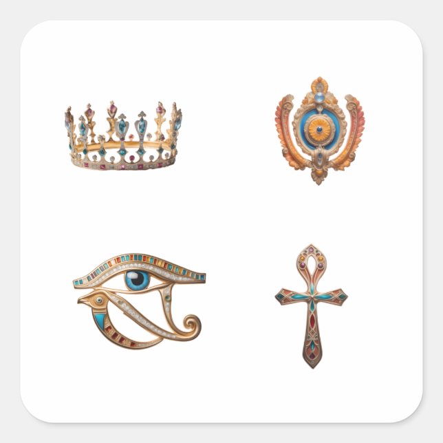 Symboles égyptiens anciens 4 Stickers Pack (Devant)