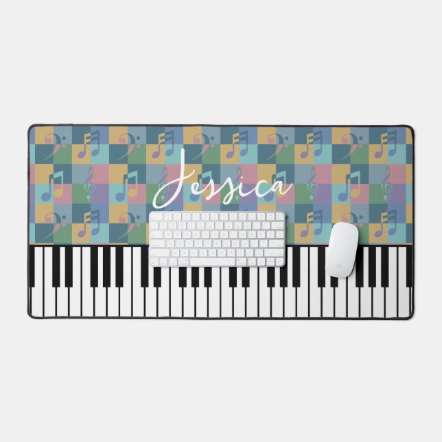 Symboles musicaux du clavier de piano Monogramme M (Clavier et souris)