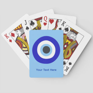 Symbolic Blue Evil Eye Good Luck Amulet Custom Playing Cards