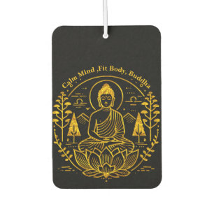Symbolic Buddha Surrounded by Nature Elements Air Freshener