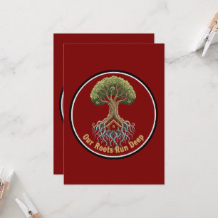 Symbolic Family Tree of Life 'Our Roots Run Deep'  Invitation