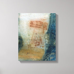 Symbolic figures (cave painting) canvas print
