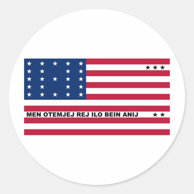Symbolic Flag of Bikini Atoll Marshall Islanders Classic Round Sticker (Front)