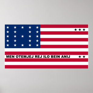 Symbolic Flag of Bikini Atoll Marshall Islanders Poster
