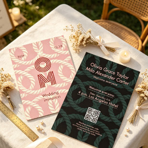 symbolic interwoven rope patterns wedding invitation