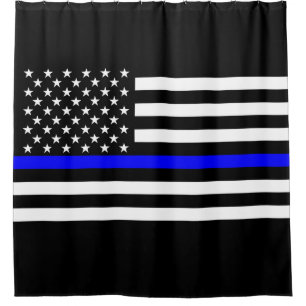 Symbolic Thin Blue Line US Flag graphic design on