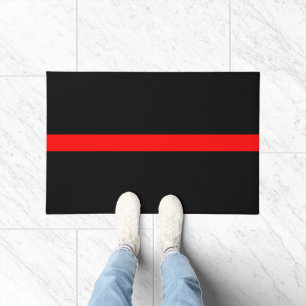 Symbolic Thin Red Line graphic design on Doormat