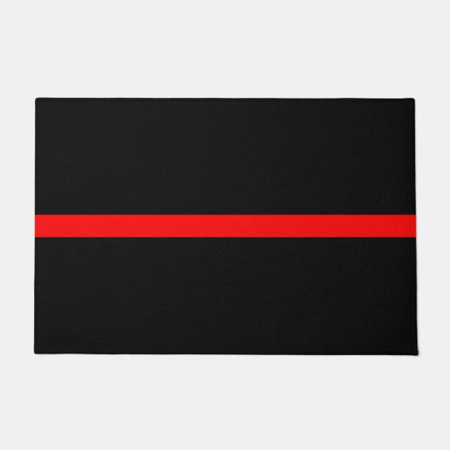 Symbolic Thin Red Line graphic design on Doormat (Front)