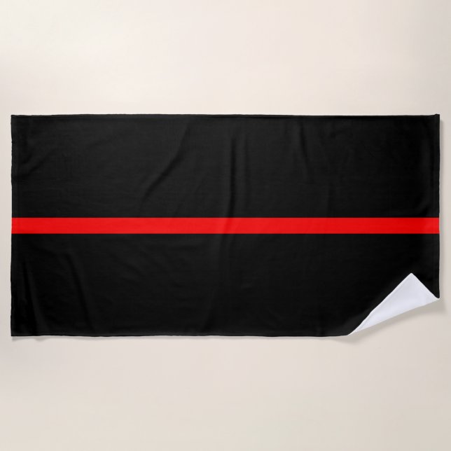 Symbolic Thin Red Line graphic on a Beach Towel (Front)