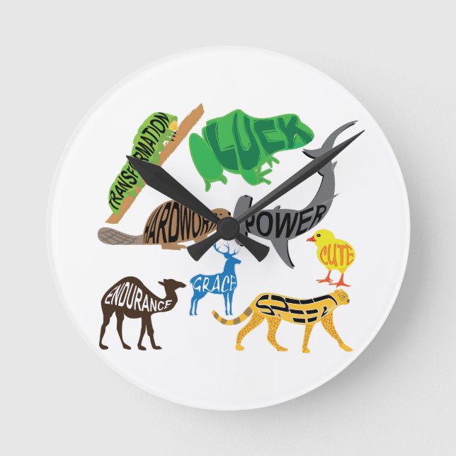 Symbolism of Animals Round Clock (Front)
