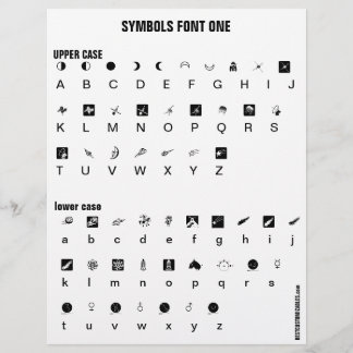 SYMBOLS 1 - Zazzle Font Sample Letterhead