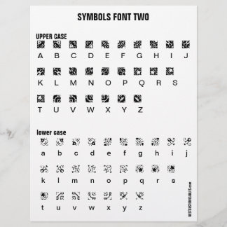 SYMBOLS 2 - Zazzle Font Sample Letterhead